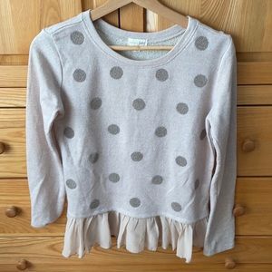 Pretty peplum taupe sweater.